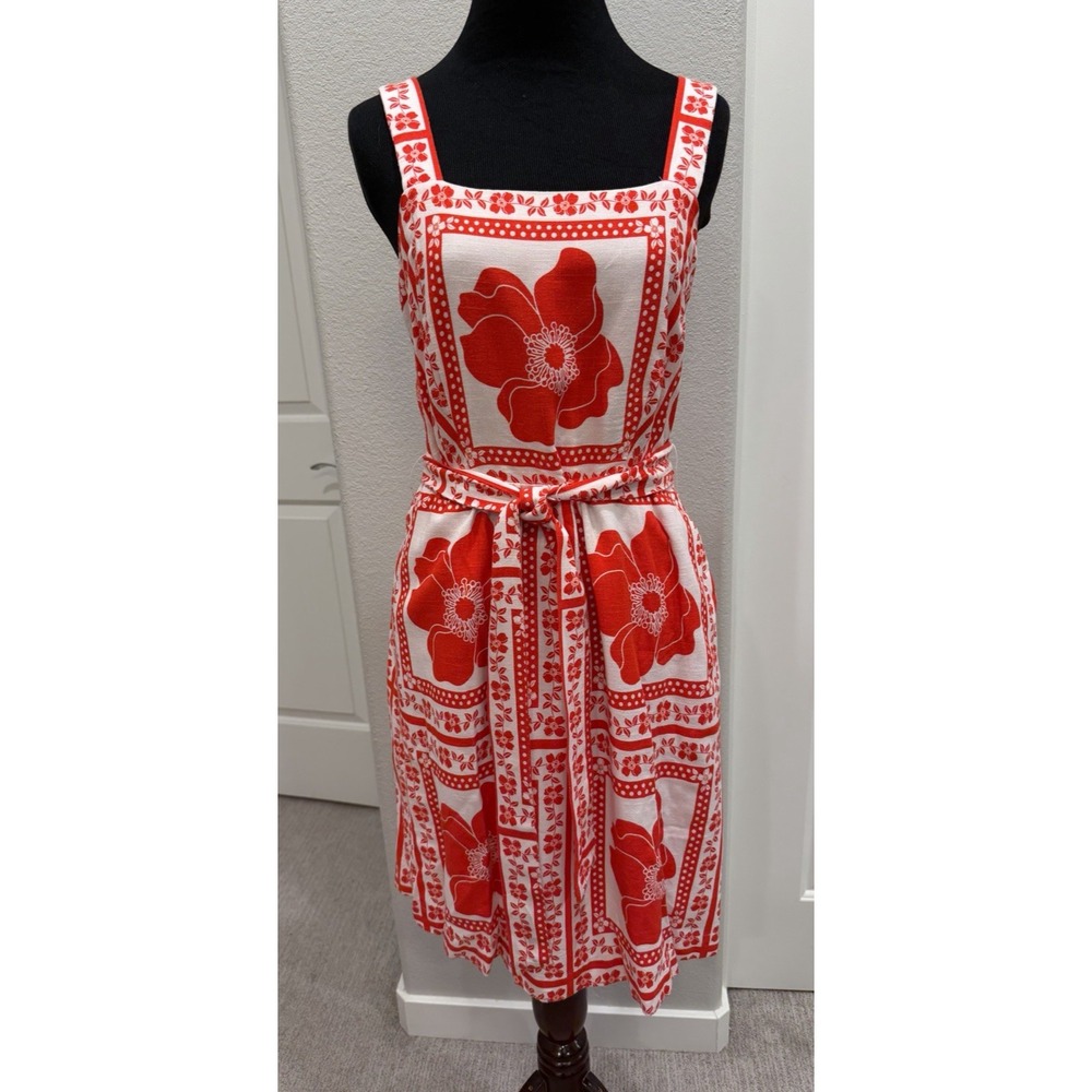 Red & White Floral Print Dress by Draper James RSVP Small Romantic Fairy